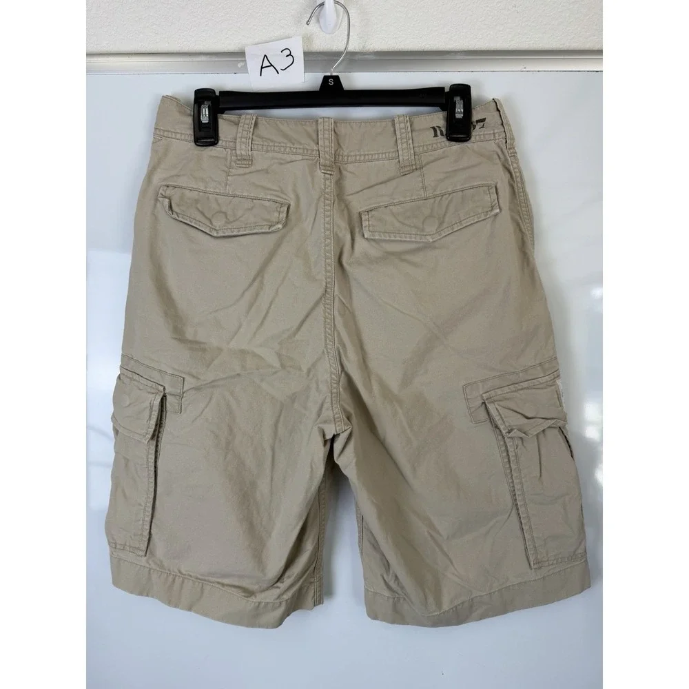 Polo Jeans Co Ralph Lauren Men's Beige Cargo Shorts Cotton Canvas Zip Pockets 29